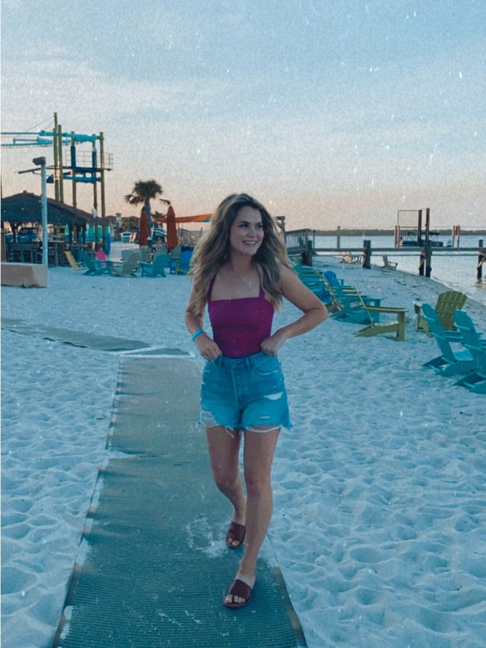 Abercrombie & Fitch Light Blue Distressed Denim Shorts - Picture 6 of 8